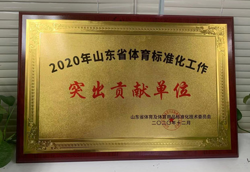 恭喜开云.kaiyun荣获山东省体育及体育用品标准化技术委员会授予“突出贡献单位”荣誉称号